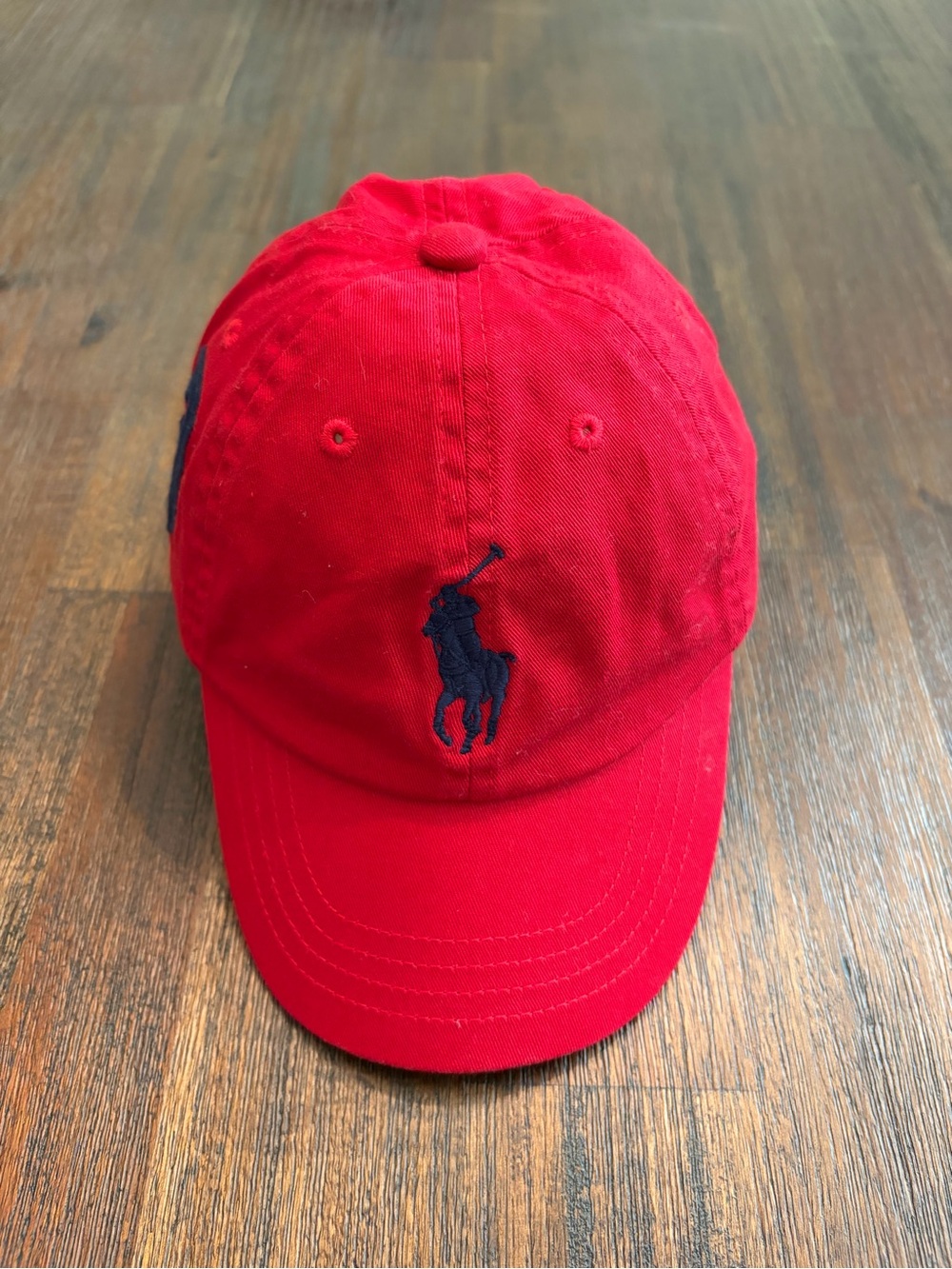Kids’ Polo by Ralph Lauren Red Baseball Cap with Navy Large Pony